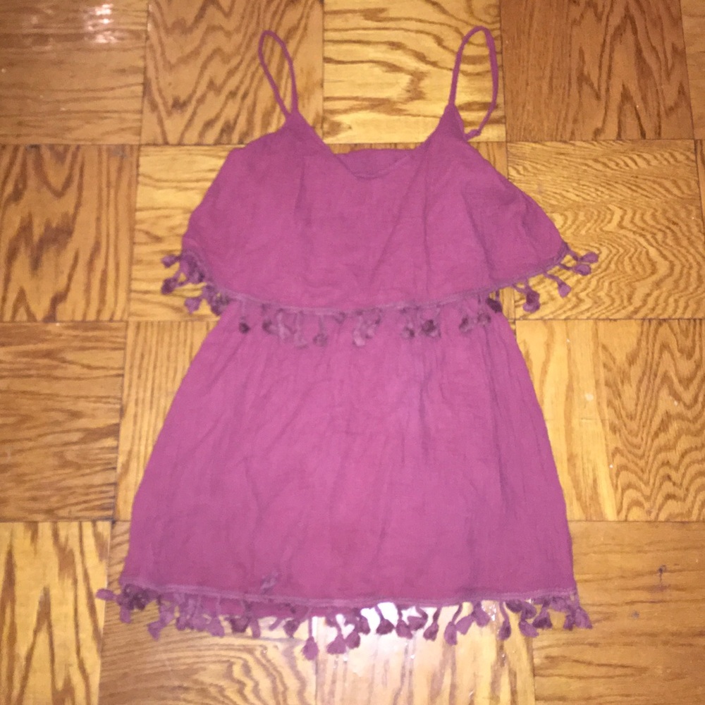 SIGNATURE tassle overlay mini dress